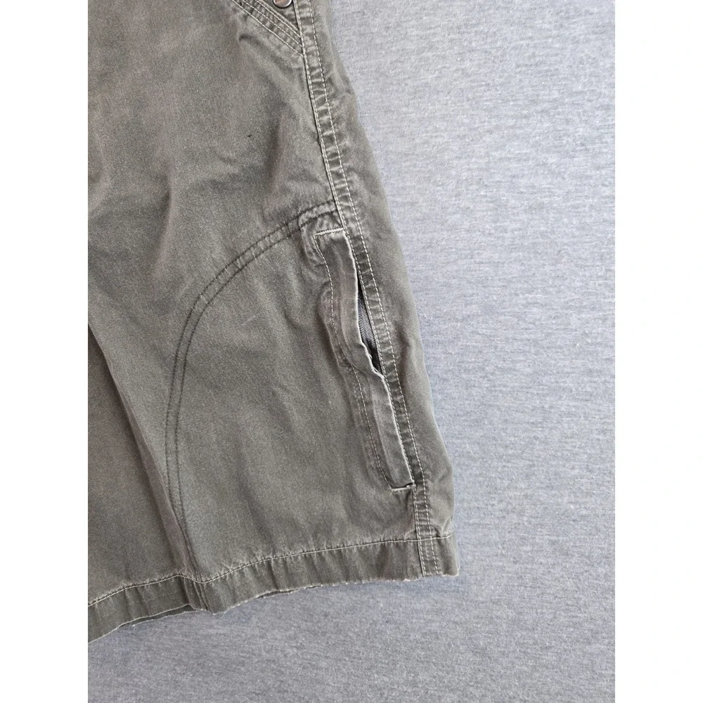 Kuhl Shorts Men's 34 Olive Ramblr Vintage Patina Dye Cargo Hike Climb Camp‎ 10" - Picture 15 of 16
